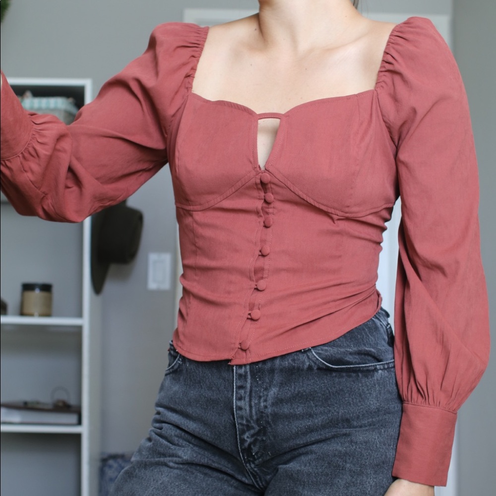 Long sleeve button up blouse